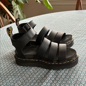 Dr. Martens Black Sandals BLAIRE HYDRO LEATHER STRAP SANDALS